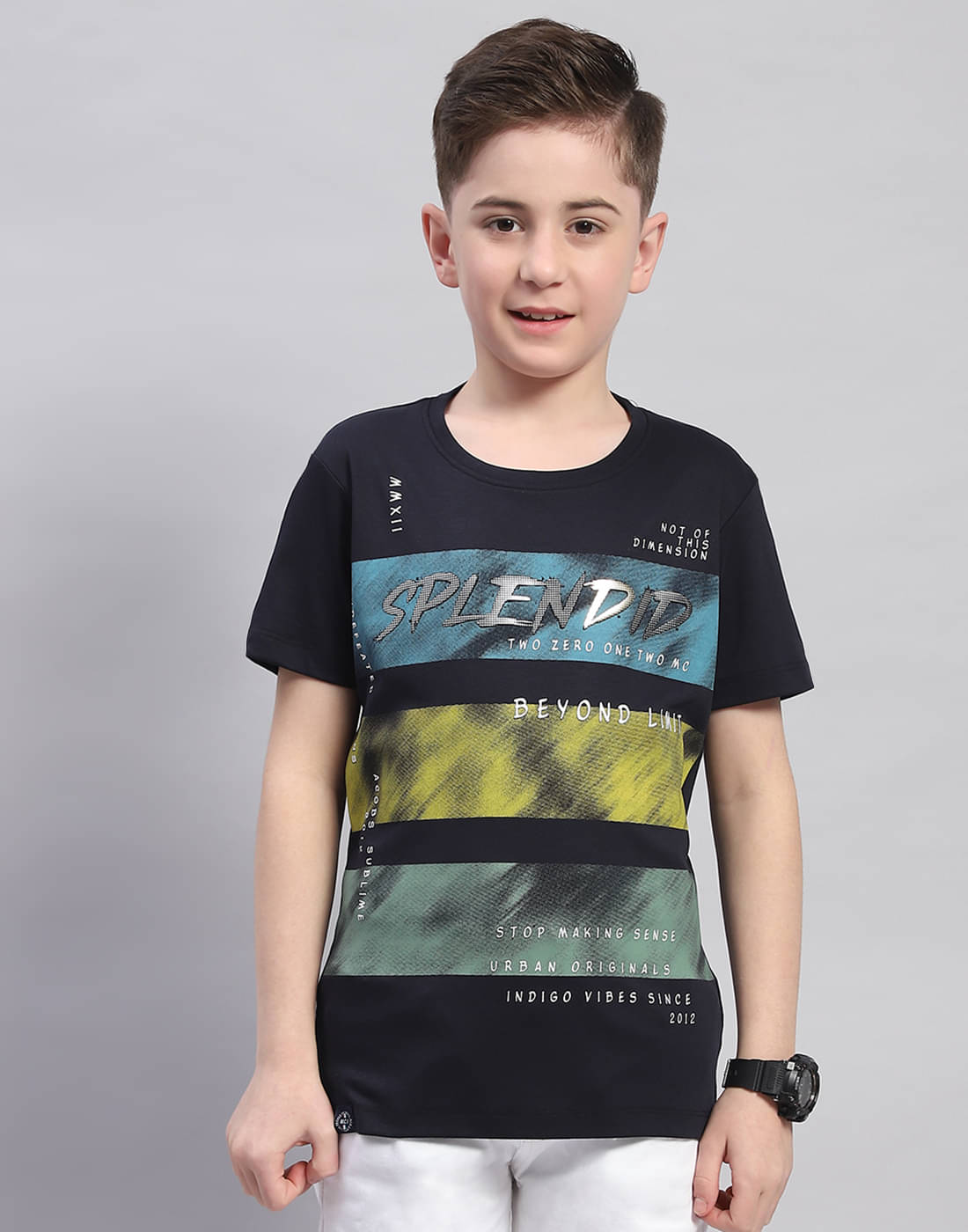     			Monte Carlo Pack of 1 Boys Cotton T-Shirt ( Navy Blue )