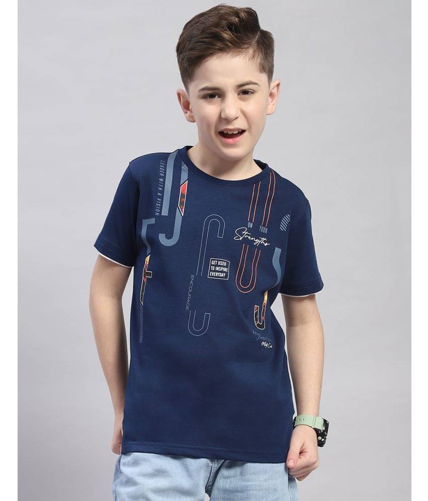     			Monte Carlo Pack of 1 Boys Cotton Blend T-Shirt ( Navy Blue )