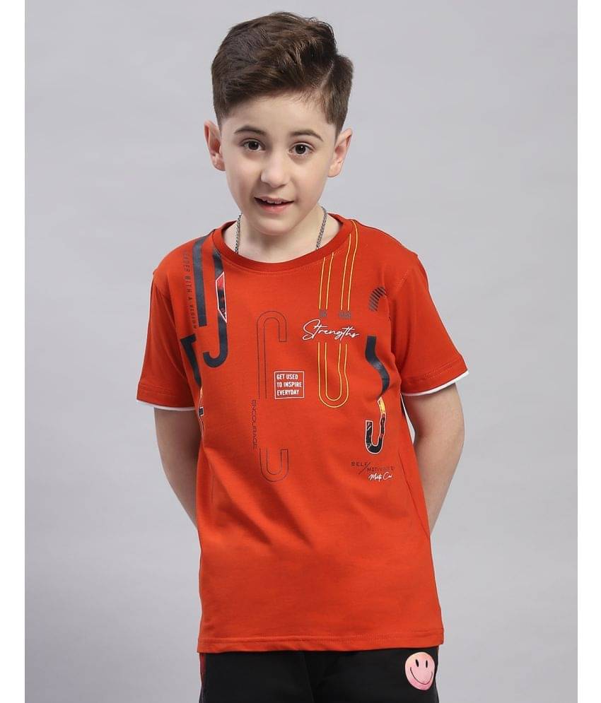     			Monte Carlo Pack of 1 Boys Cotton Blend Polo T-Shirt ( Rust )