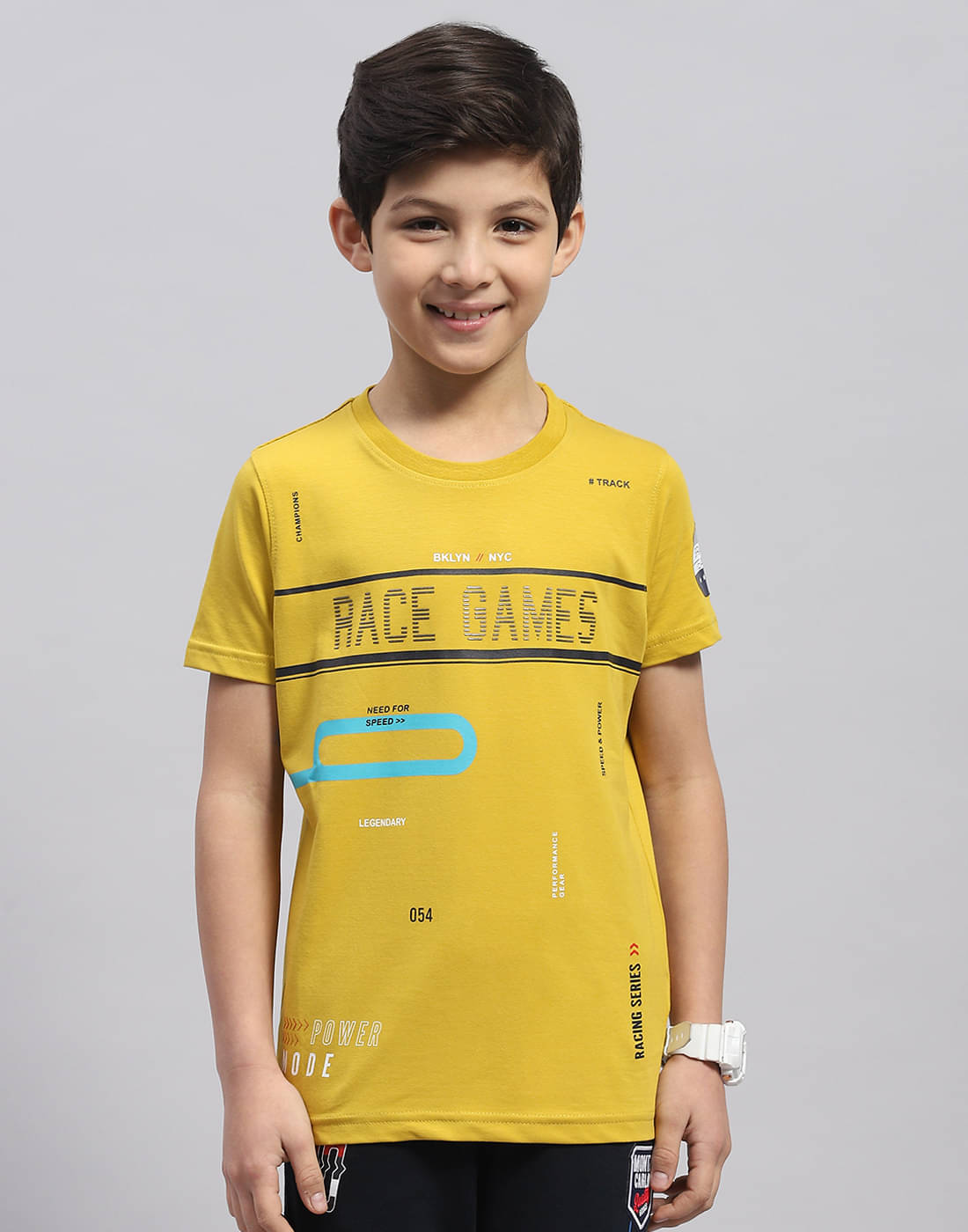     			Monte Carlo Pack of 2 Boys Cotton Blend T-Shirt ( Yellow )