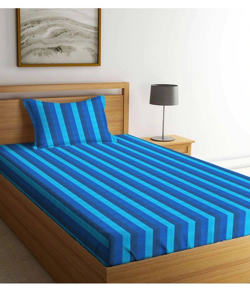 NISSI Cotton 1 Single Bedsheet with 1 Pillow Cover ( Blue ) NISSI Cotton 1 Single Bedsheet with 1 Pillow Cover ( Blue )