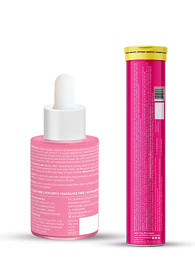 Plix Glutathione Skin Glow 15 Effervescent Tablets and Guava Serum Combo  For Unisex(Pack of 2)