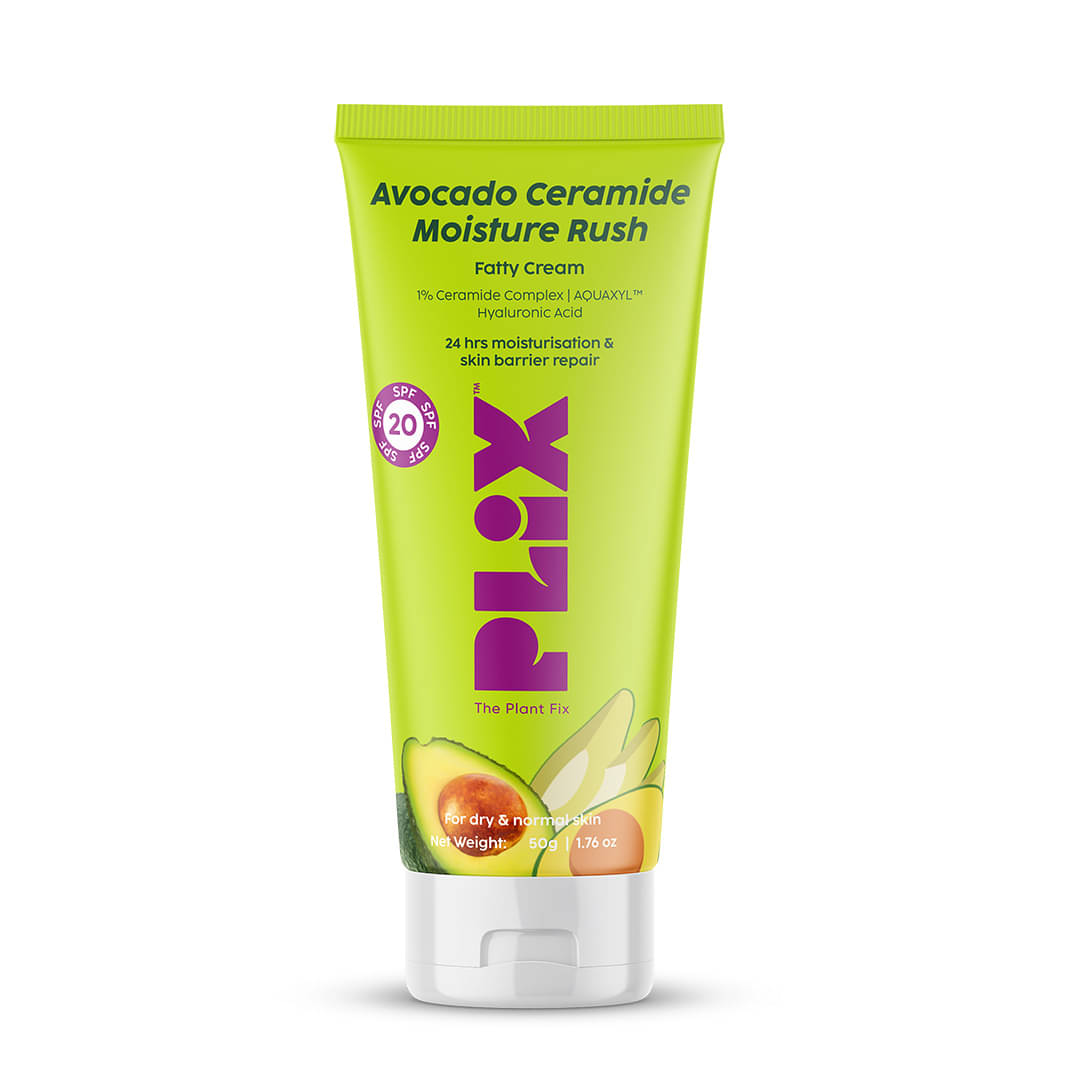     			Plix Avocado Ceramide Moisture Rush Fatty Cream with SPF 20 for Deep Moisturization(50 g)