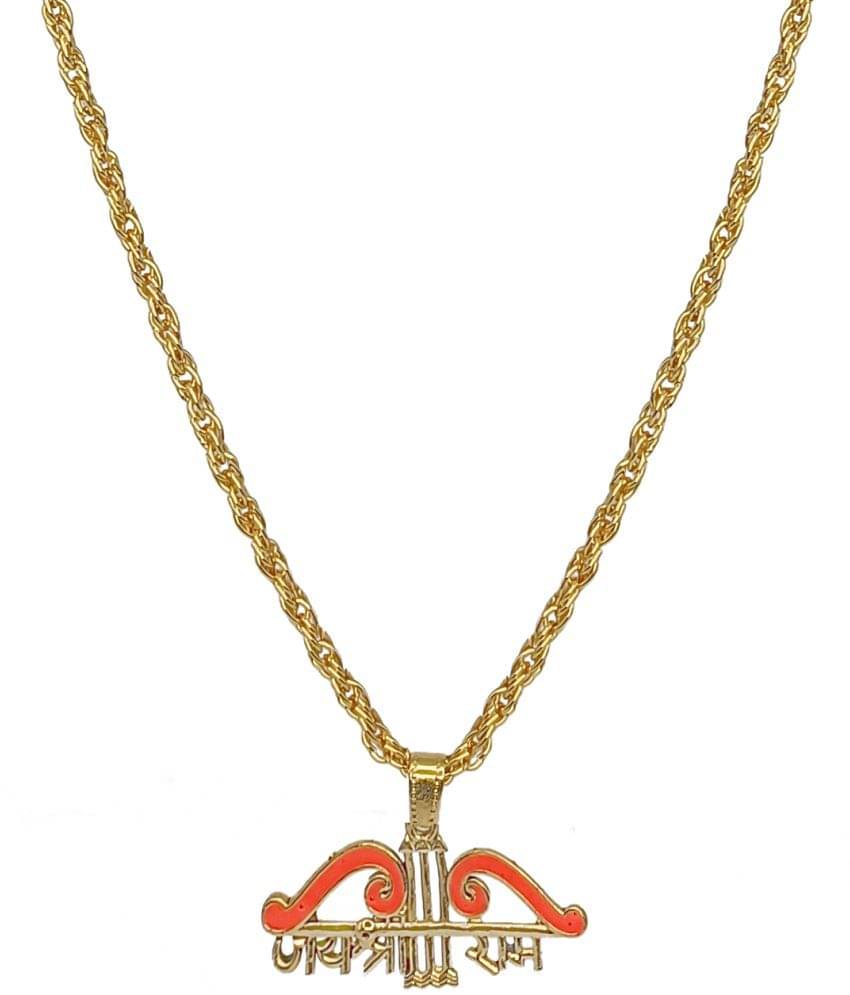     			SHANKH-KRIVA Golden Pendant set ( Pack of 1 )