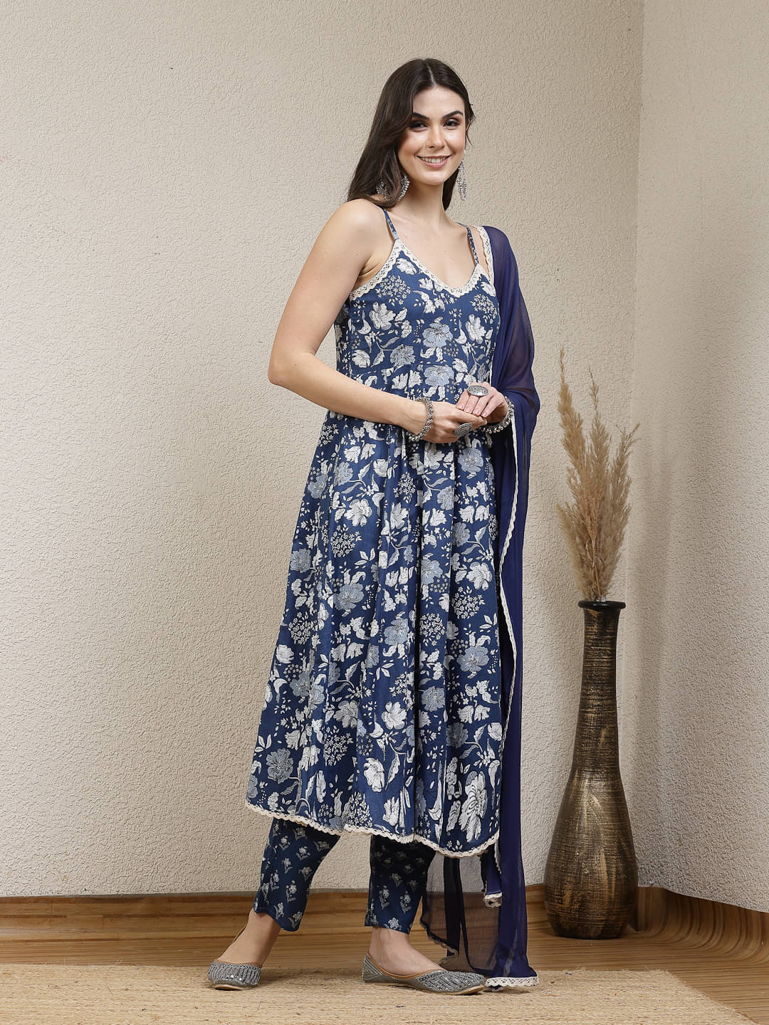     			Stylum Rayon Printed Kurti With Pants Women's Stitched Salwar Suit - Blue ( Pack of 1 )