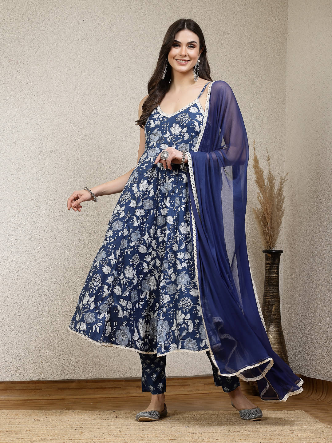     			Stylum Rayon Printed Kurti With Pants Women's Stitched Salwar Suit - Blue ( Pack of 1 )