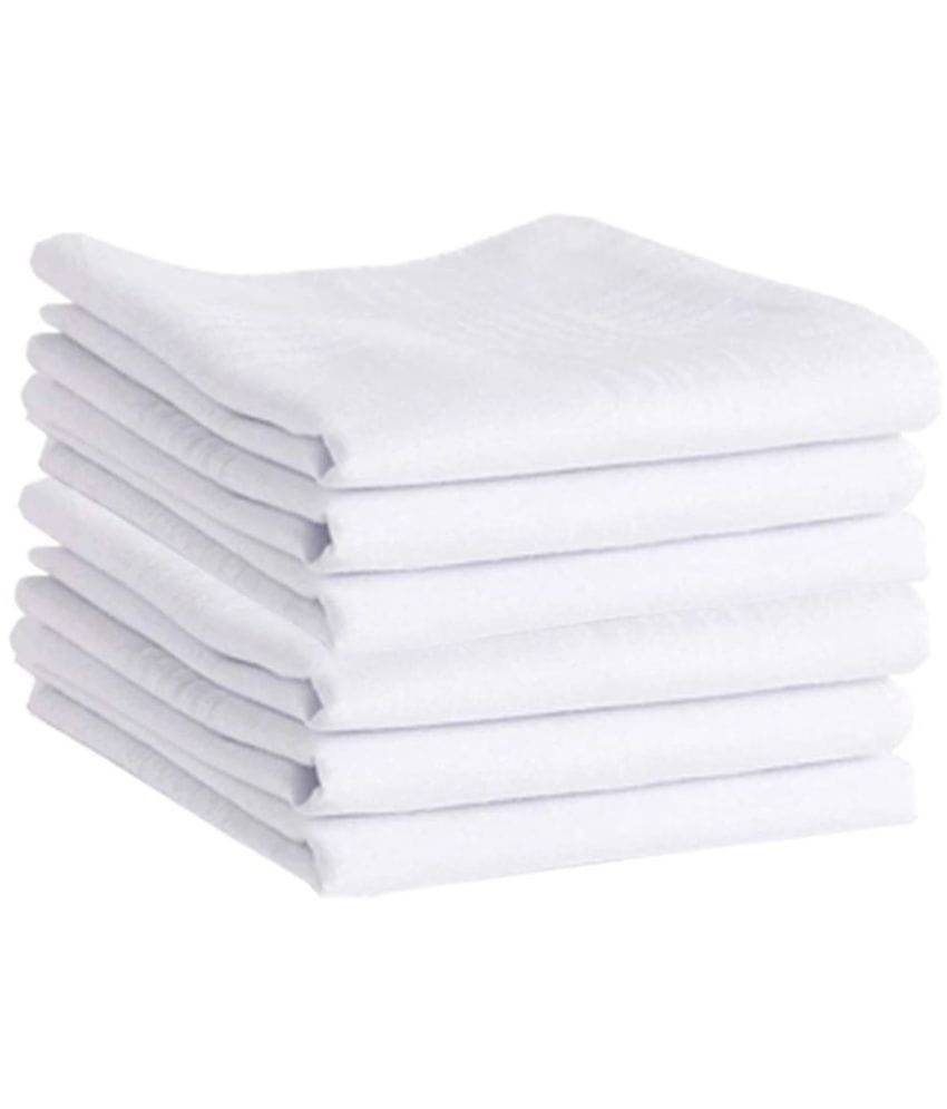 THRIFTKART White Cotton Men's Handkerchief ( Pack of 6 )     			THRIFTKART White Cotton Men's Handkerchief ( Pack of 6 )