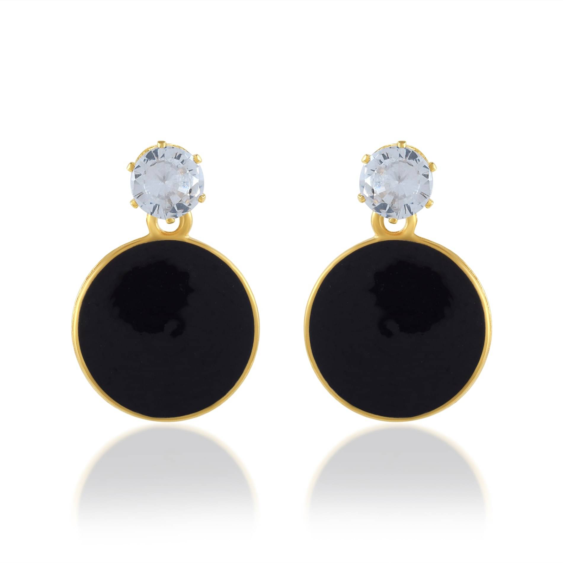     			ADMIER Black Drop Earrings ( Pack of 1 )