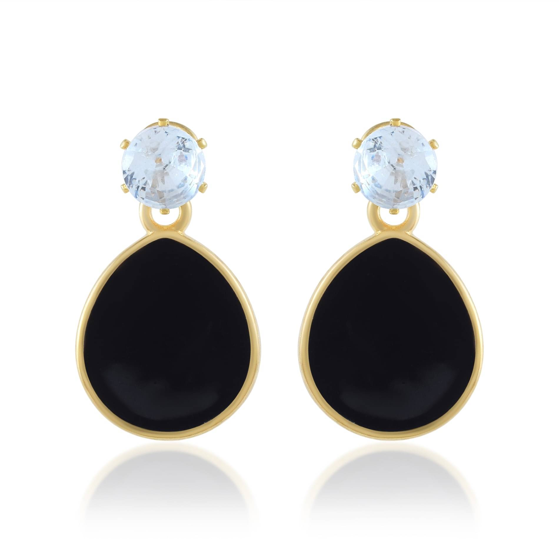     			ADMIER Black Drop Earrings ( Pack of 1 )