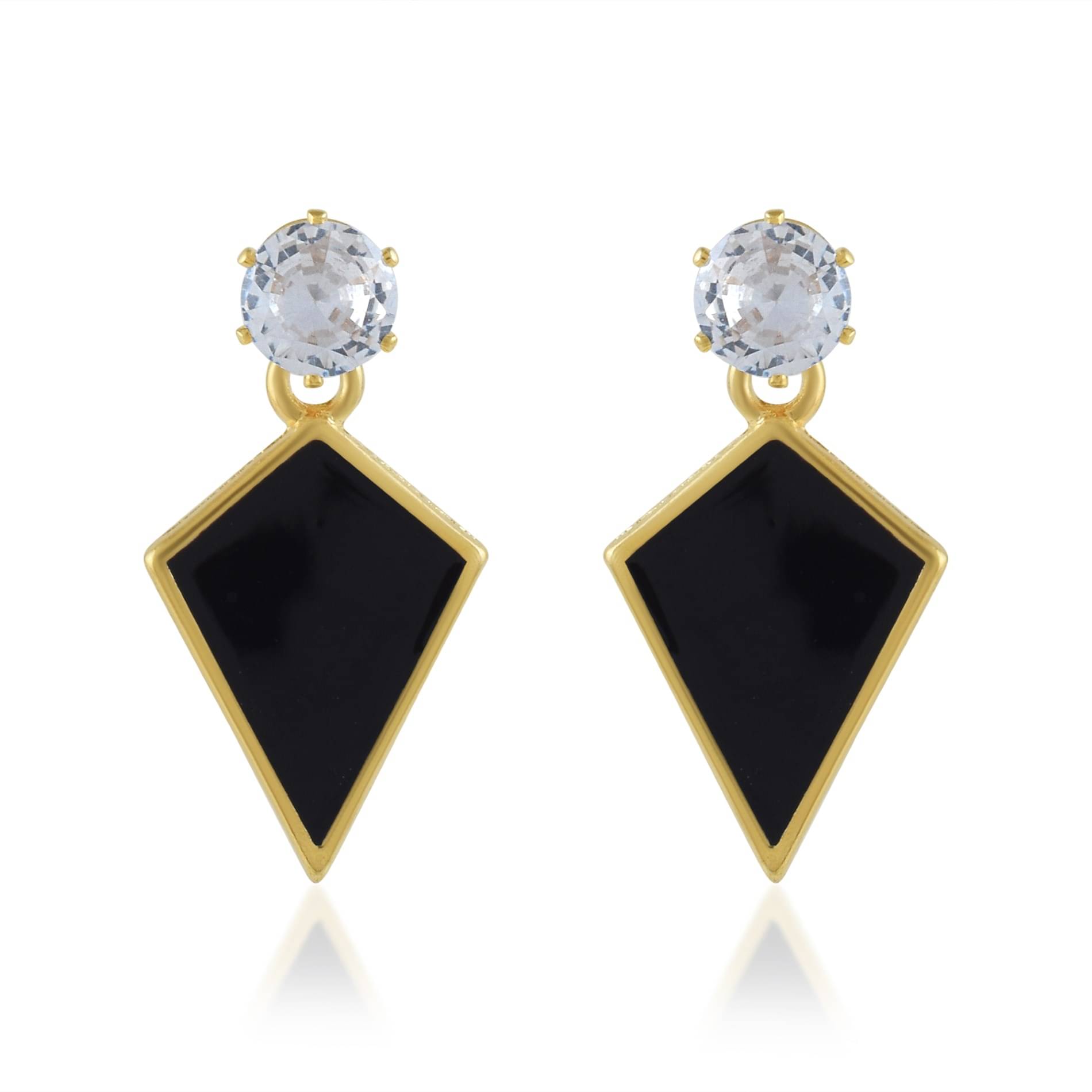     			ADMIER Black Drop Earrings ( Pack of 1 )