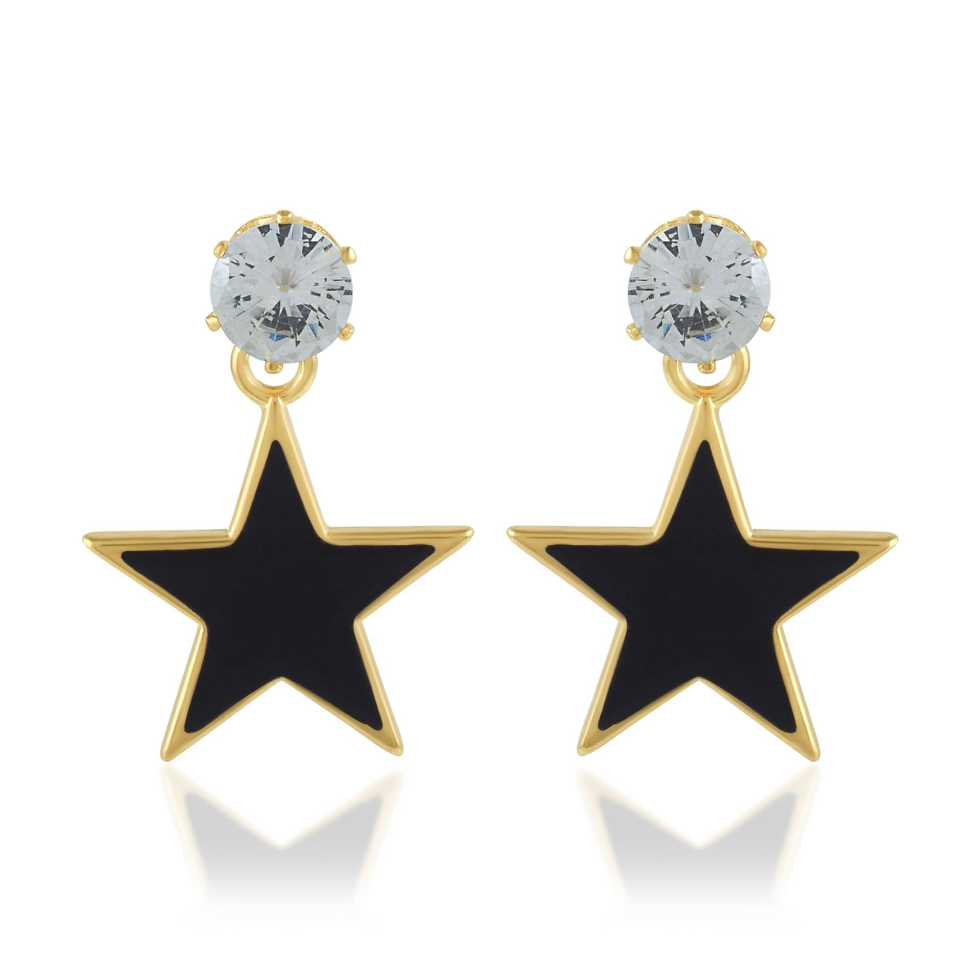     			ADMIER Black Drop Earrings ( Pack of 1 )