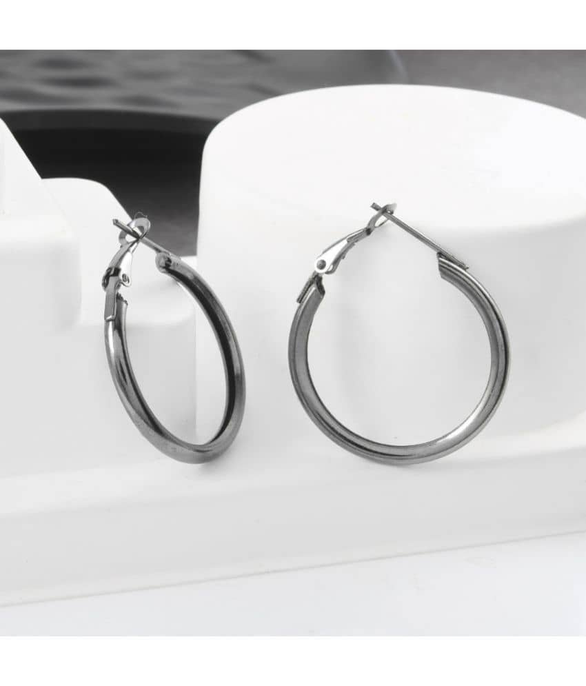 ADMIER Silver Hoops Earrings ( Pack of 1 ) - Earrings | Buy online on ZillyBuy