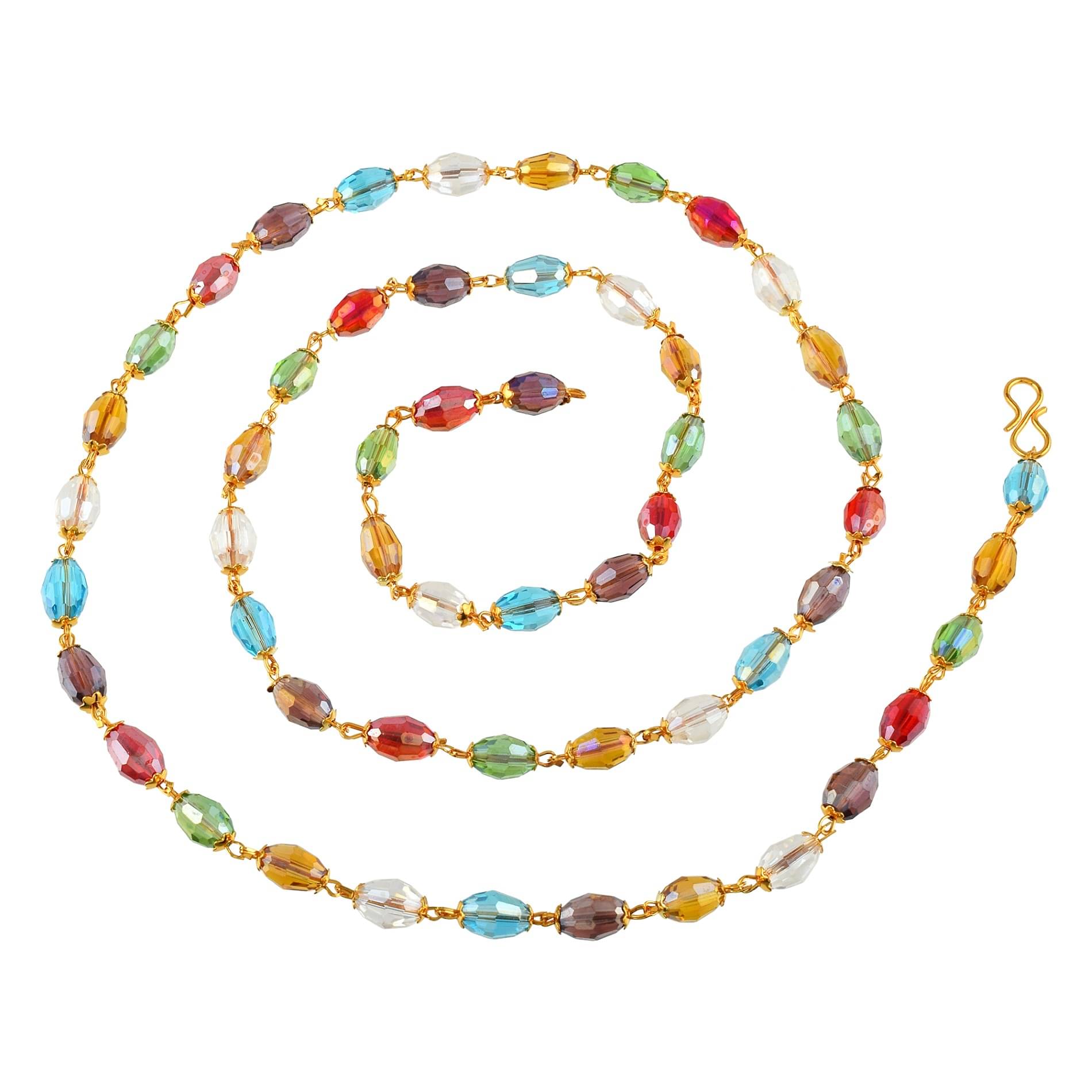     			ADMIER Multi Color Brass Necklace ( Pack of 1 )