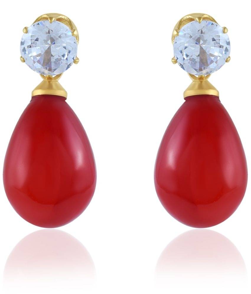     			ADMIER Red Drop Earrings ( Pack of 1 )