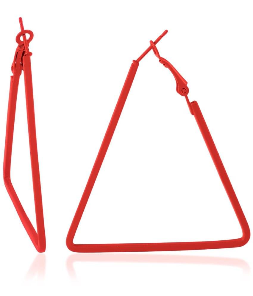     			ADMIER Red Hoops Earrings ( Pack of 1 )