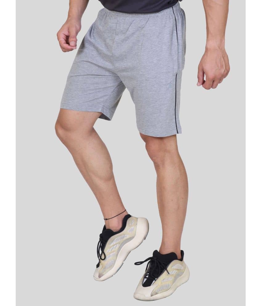 AXYS Grey Cotton Blend Men's Shorts ( Pack of 1 ) - Shorts | Buy online on ZillyBuy