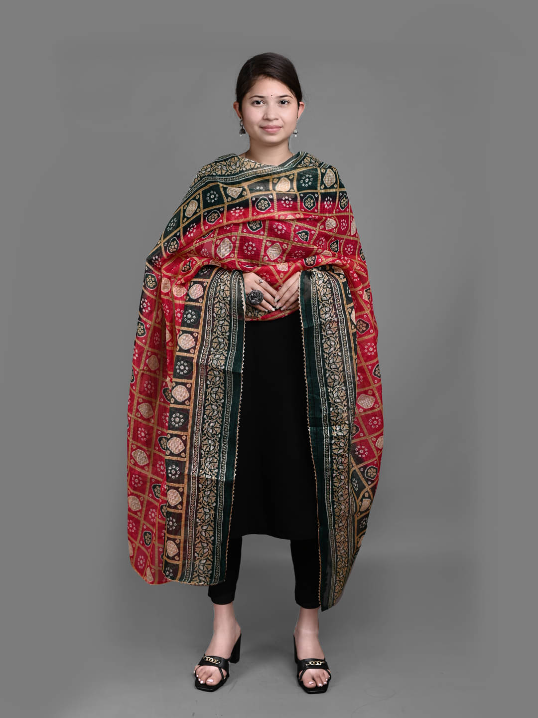     			Apratim Pink Cotton Blend Women's Dupatta - ( Pack of 1 )