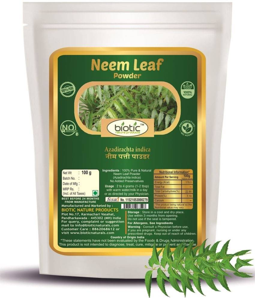     			Biotic Neem Leaf Powder - Neem Leaves Powder (Azadirachta Indica) 100 gm