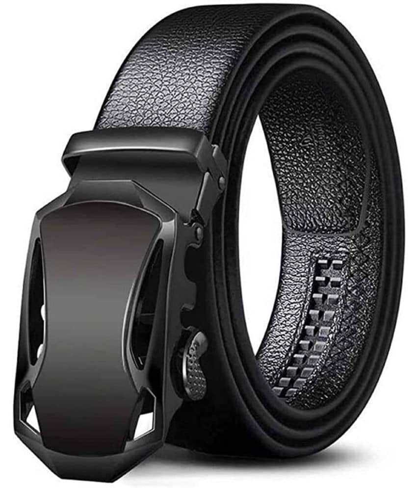 Clock21 - Black Leather Men's Casual Belt ( Pack of 1 )