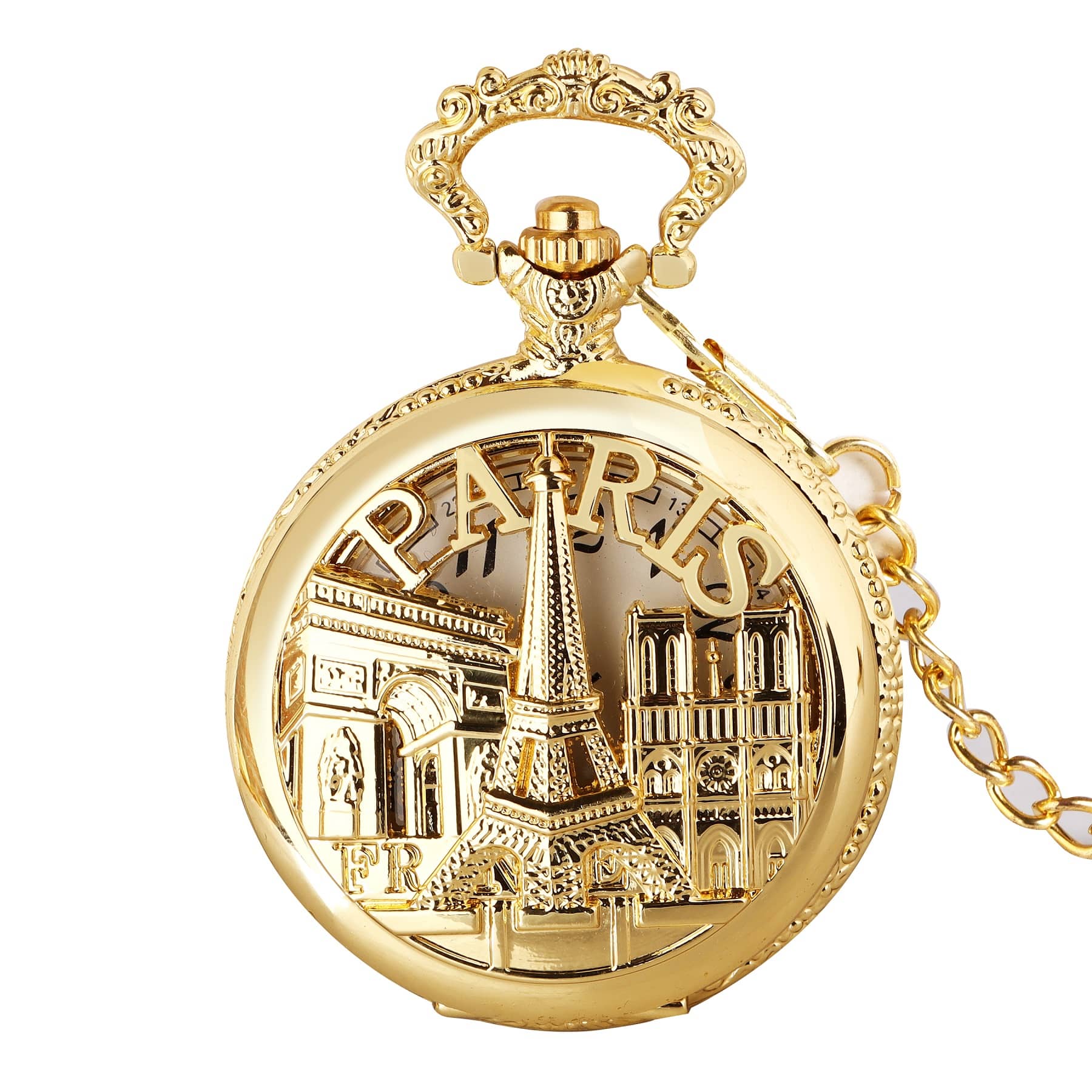 Cosmic Round Analog Pocket Watch Chain