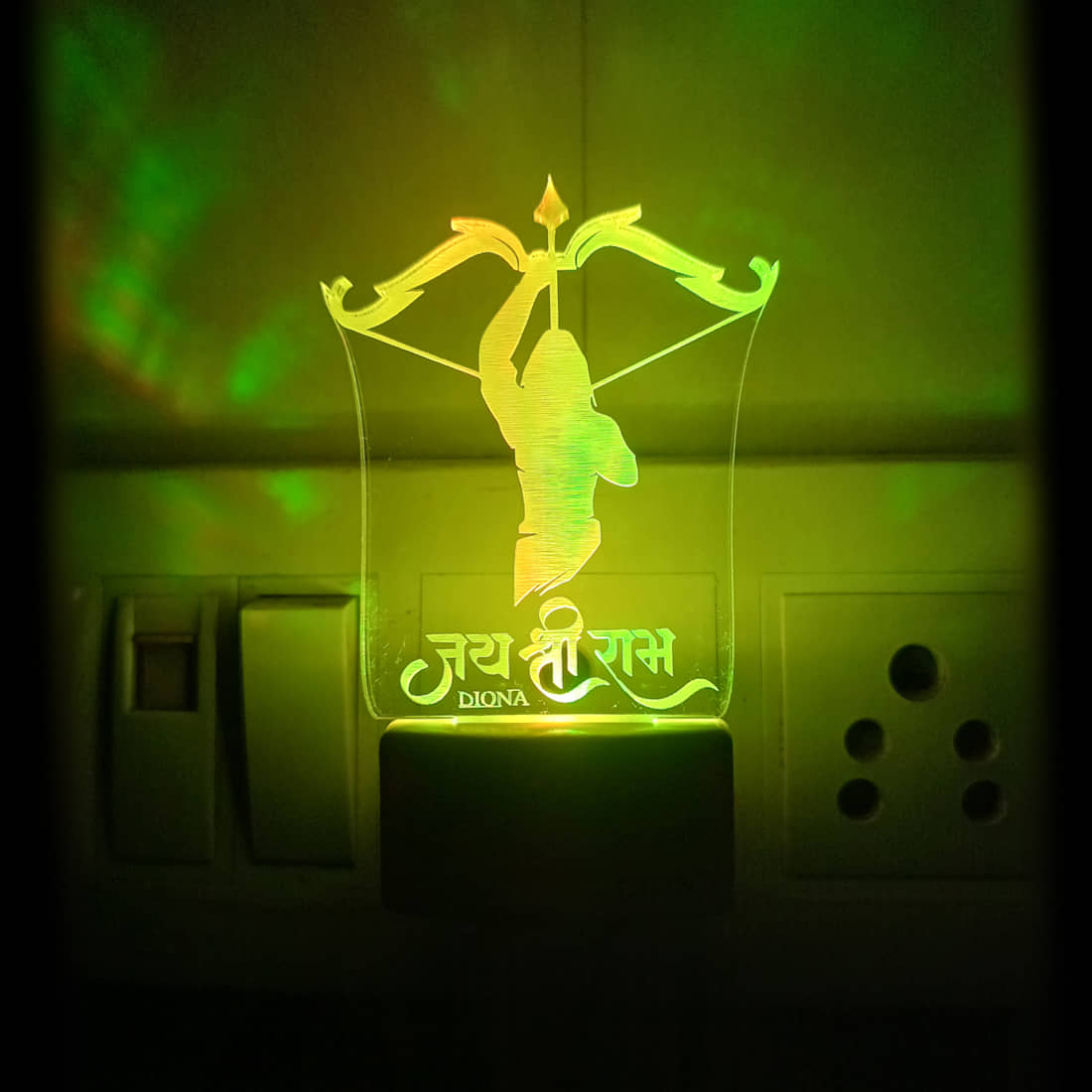 DIONA Night lamp Ram LED 3D Illusion Multi Color Changing Light for Temple