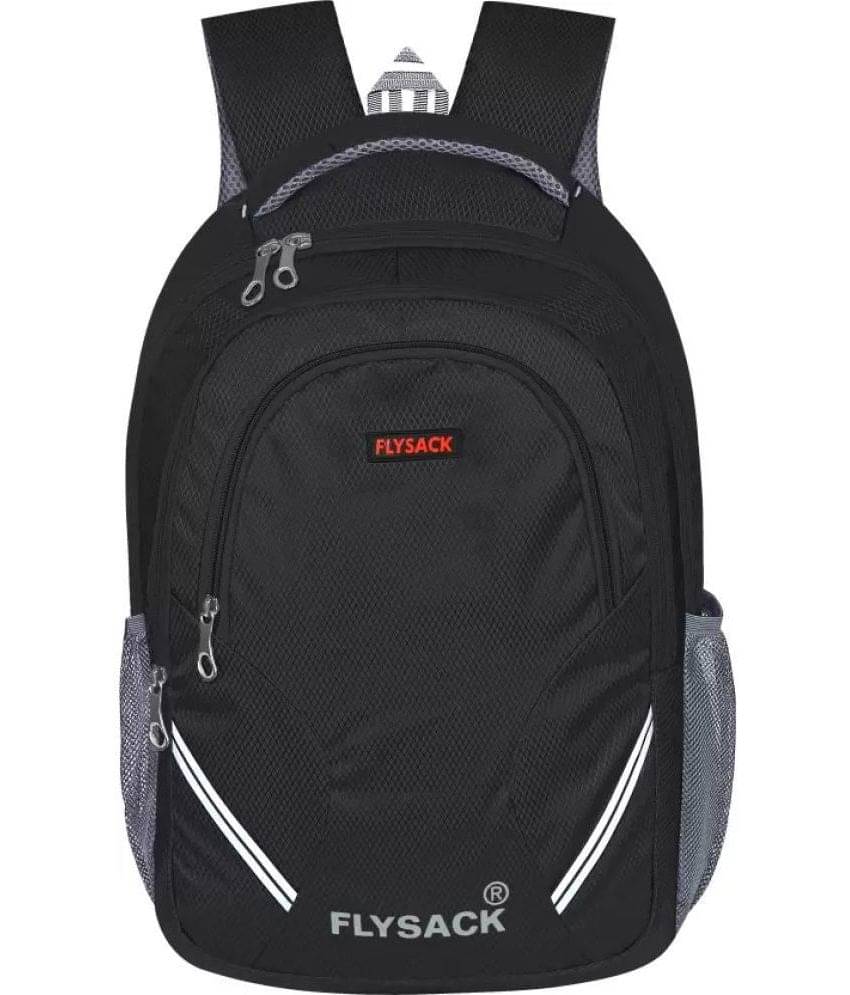     			FLYSACK Black PU Backpack ( 30 Ltrs )