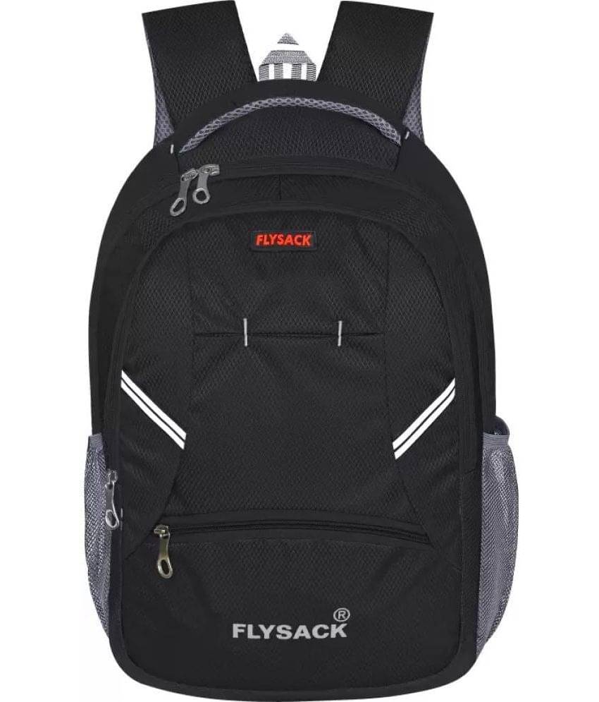     			FLYSACK Black PU Backpack ( 30 Ltrs )