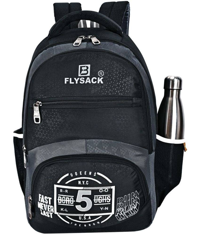     			FLYSACK Black PU Backpack ( 40 Ltrs )