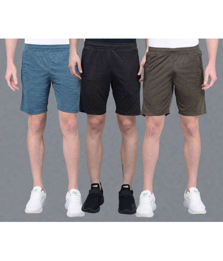 Force NXT Multi Polyester Men's Gym Shorts ( Pack of 3 ) Force NXT Multi Polyester Men's Gym Shorts ( Pack of 3 )