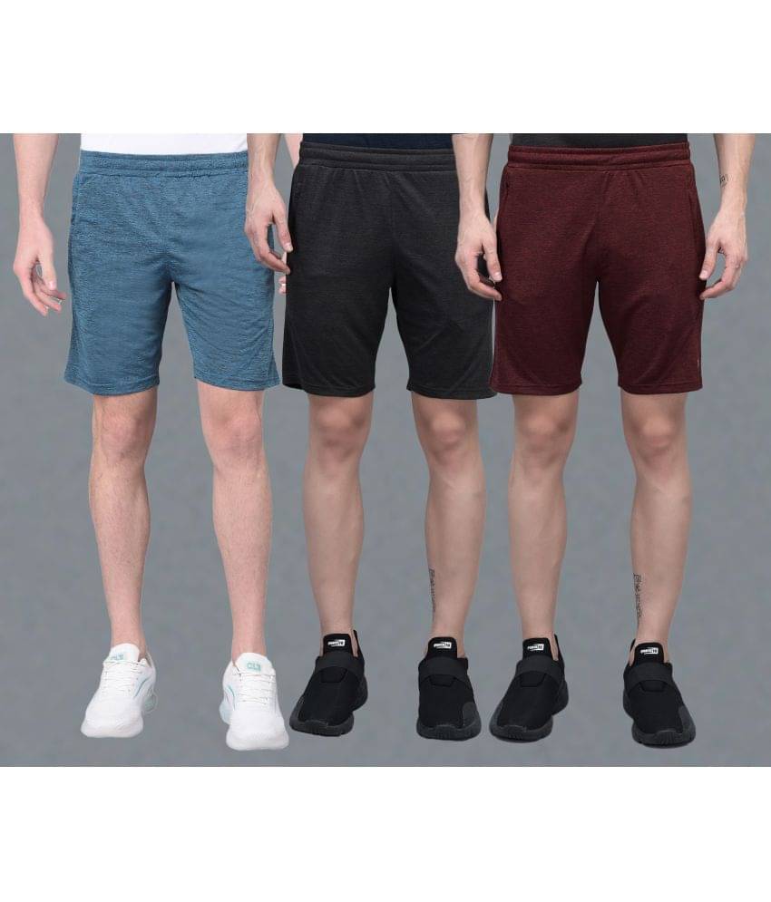 Force NXT Multi Polyester Men's Gym Shorts ( Pack of 3 ) Force NXT Multi Polyester Men's Gym Shorts ( Pack of 3 )