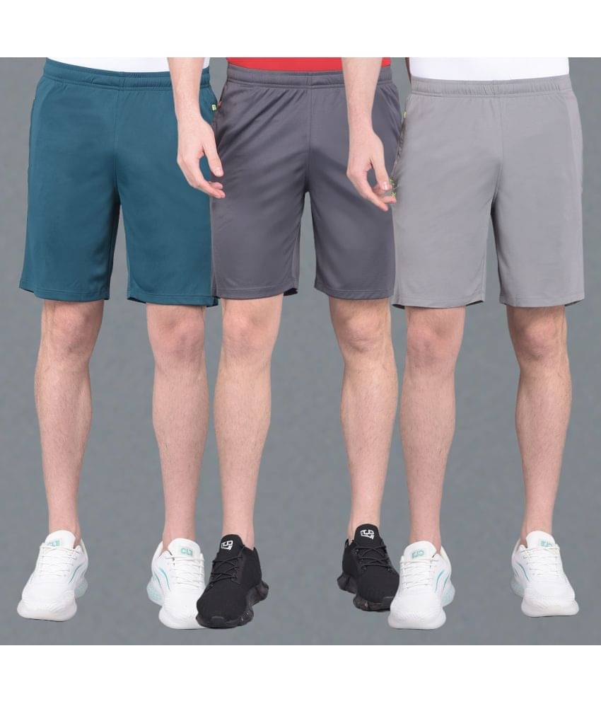 Force NXT Multi Polyester Men's Gym Shorts ( Pack of 3 ) Force NXT Multi Polyester Men's Gym Shorts ( Pack of 3 )