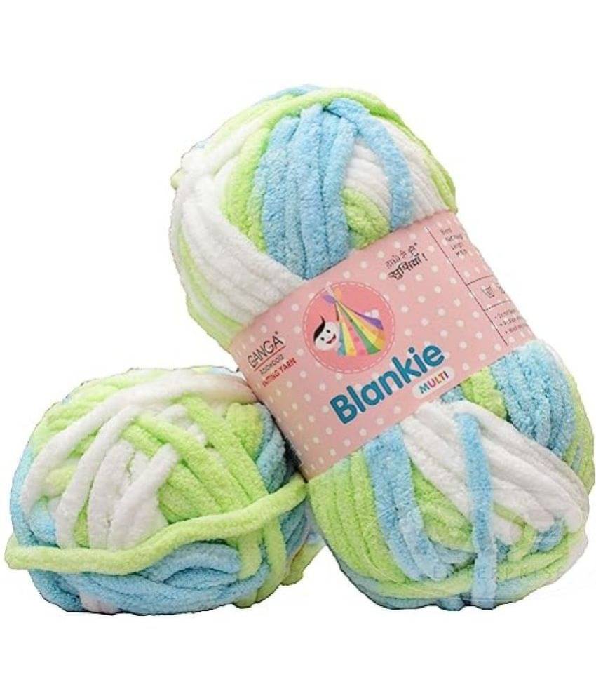     			GANGA Knitting Yarn Thick Chunky Wool, Blankie Apple Mix 200 GMS Best Used with Knitting Needles-CP Art-Adia