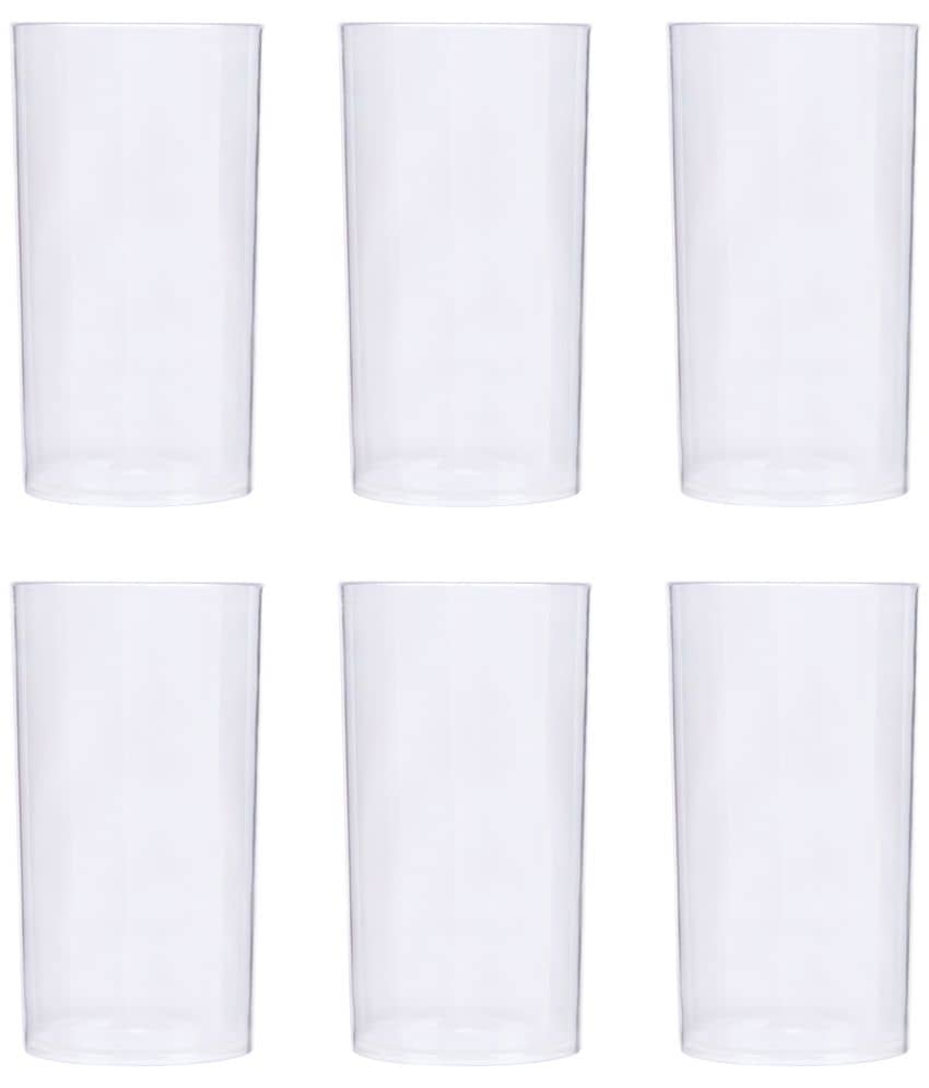 HomePro Transparent Plastic Glasses 300 ml ( Pack of 6 )