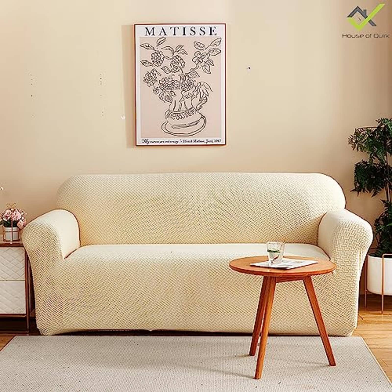 House Of Quirk 1 Seater Polyester Sofa Cover ( Pack of 1 )