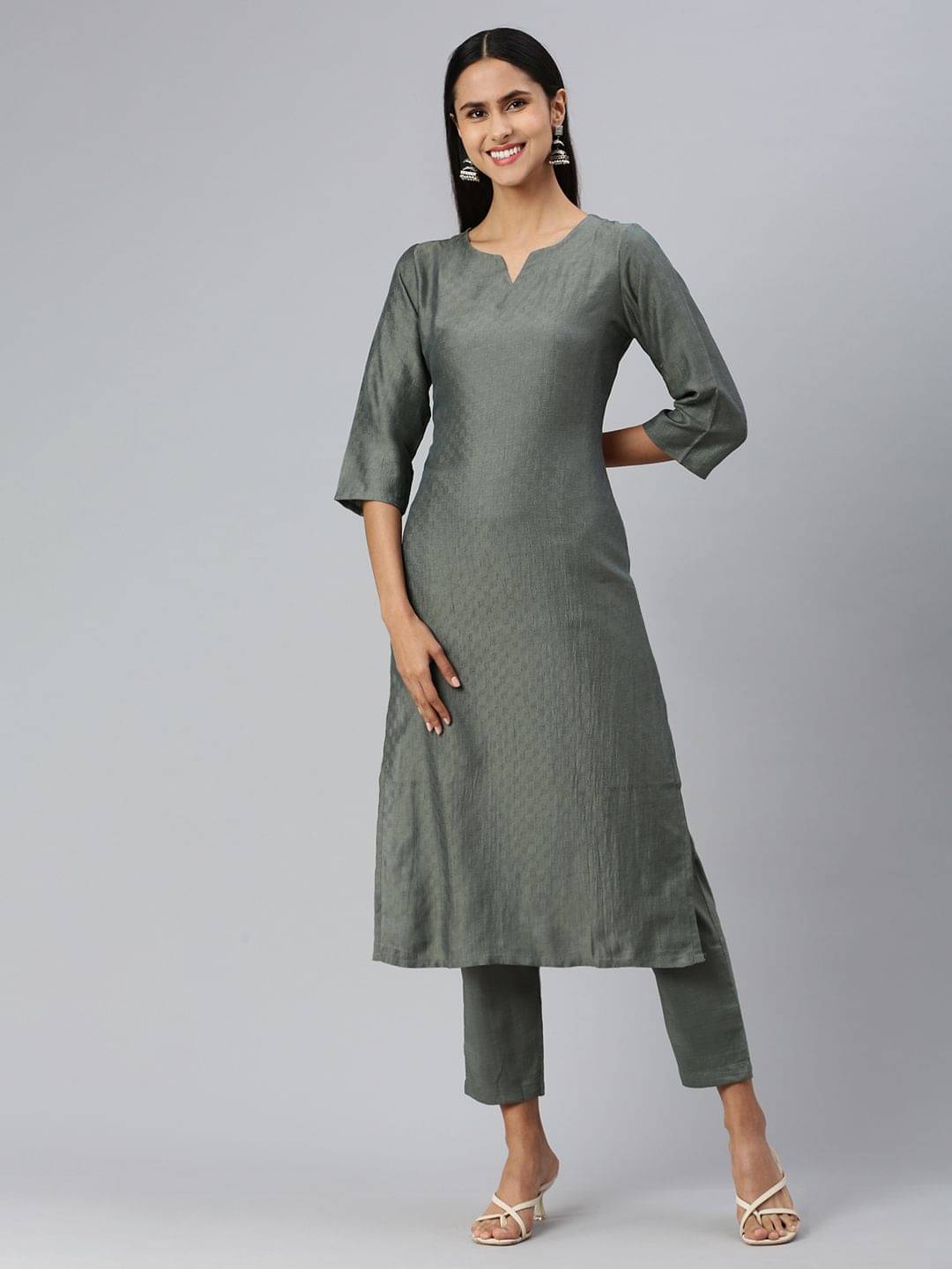 Hritika Cotton Solid Kurti With Pants Women's Stitched Salwar Suit - Green ( Pack of 1 ) Hritika Cotton Solid Kurti With Pants Women's Stitched Salwar Suit - Green ( Pack of 1 )