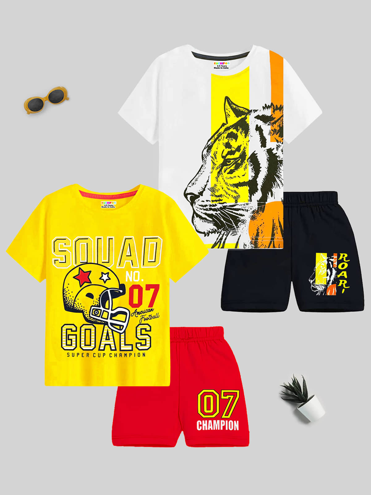 Kuchipoo Pack of 1 Boys Cotton Blend Nightsuit Set ( Multicolor 6 ) - Nightwear & Loungewear | Buy online on ZillyBuy