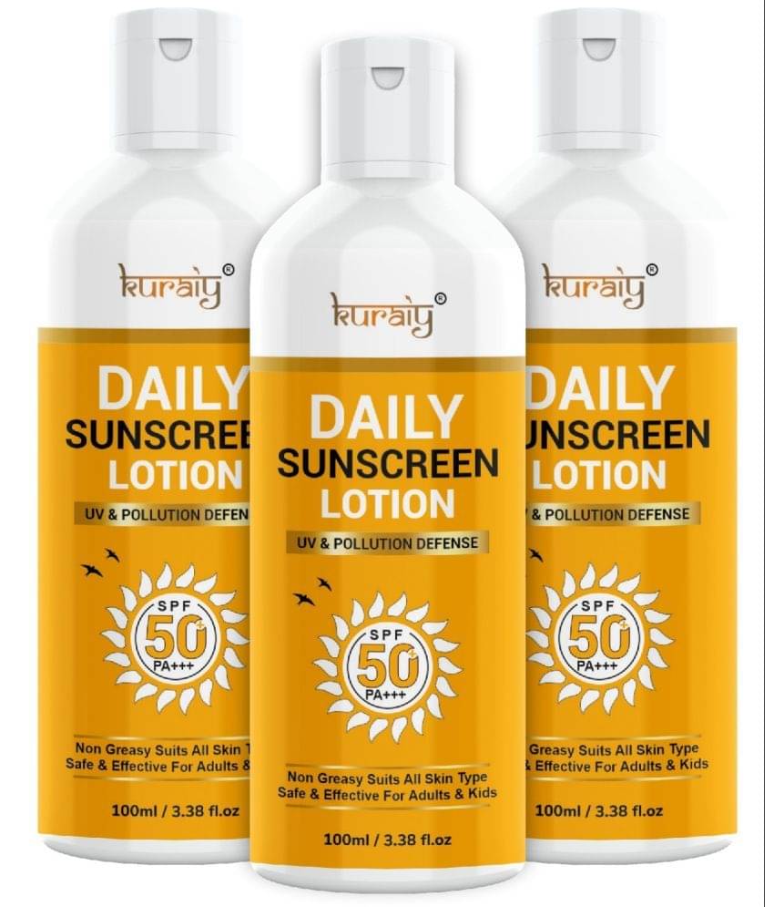     			KURAIY SPF 50 PA+++ Sunscreen UV Lotion sunblock 75ML PACK OF 3