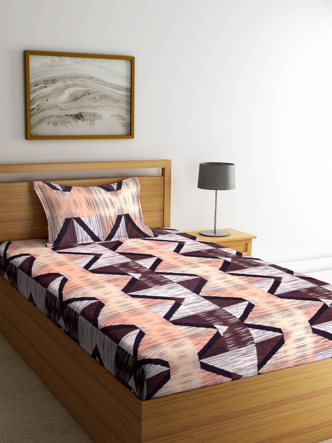 Klotthe Poly Cotton 1 Single Bedsheet with 1 Pillow Cover ( Orange )     			Klotthe Poly Cotton 1 Single Bedsheet with 1 Pillow Cover ( Orange )