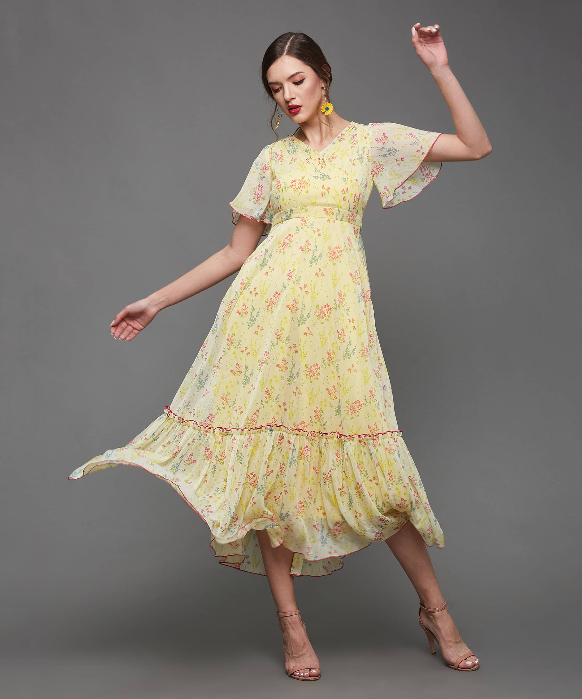     			Miss Chase Women Chiffon Printed Fit & Flare Dress ( Multi Color )