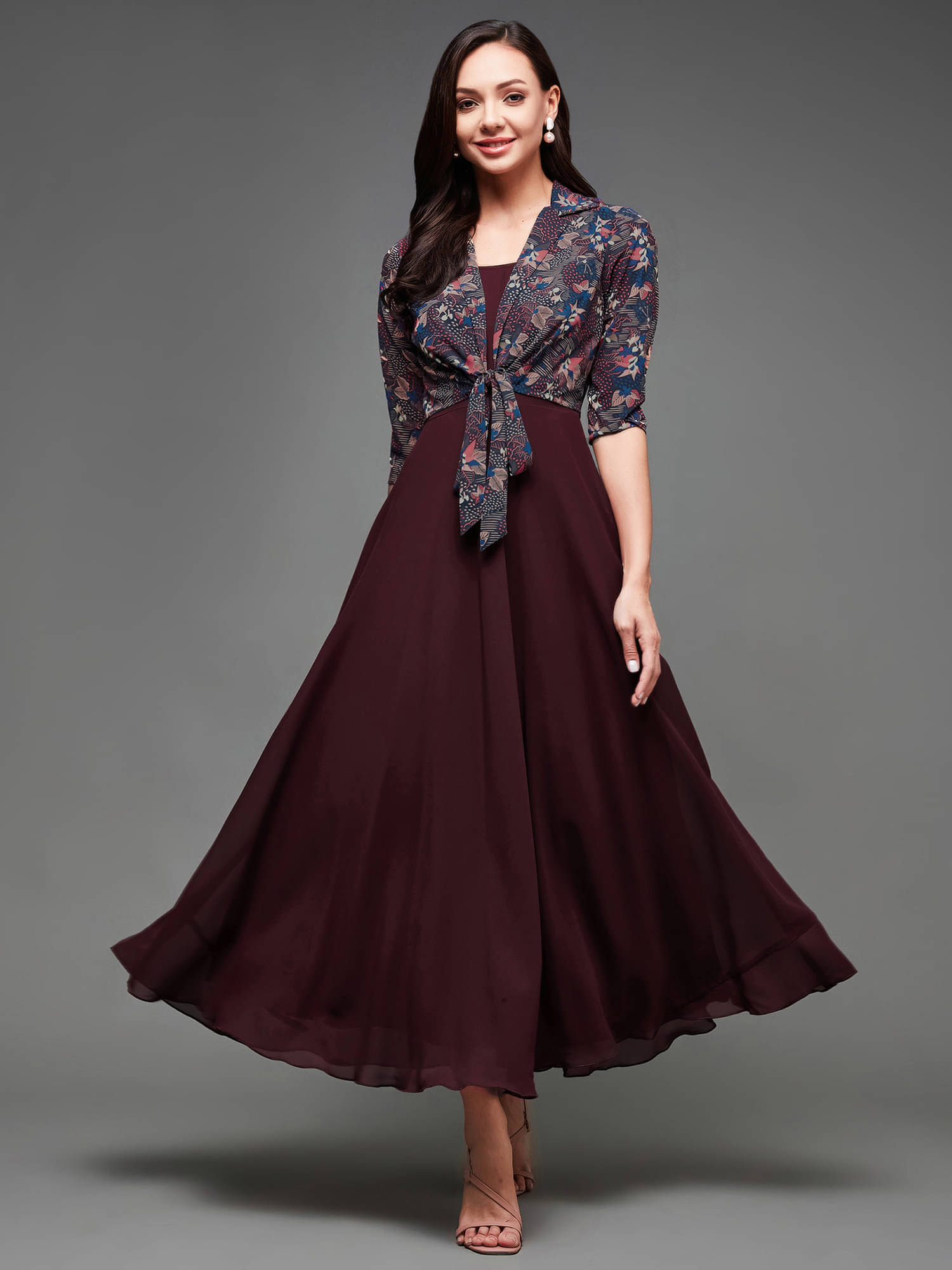     			Miss Chase Women Georgette Printed Gown ( Multi Color )