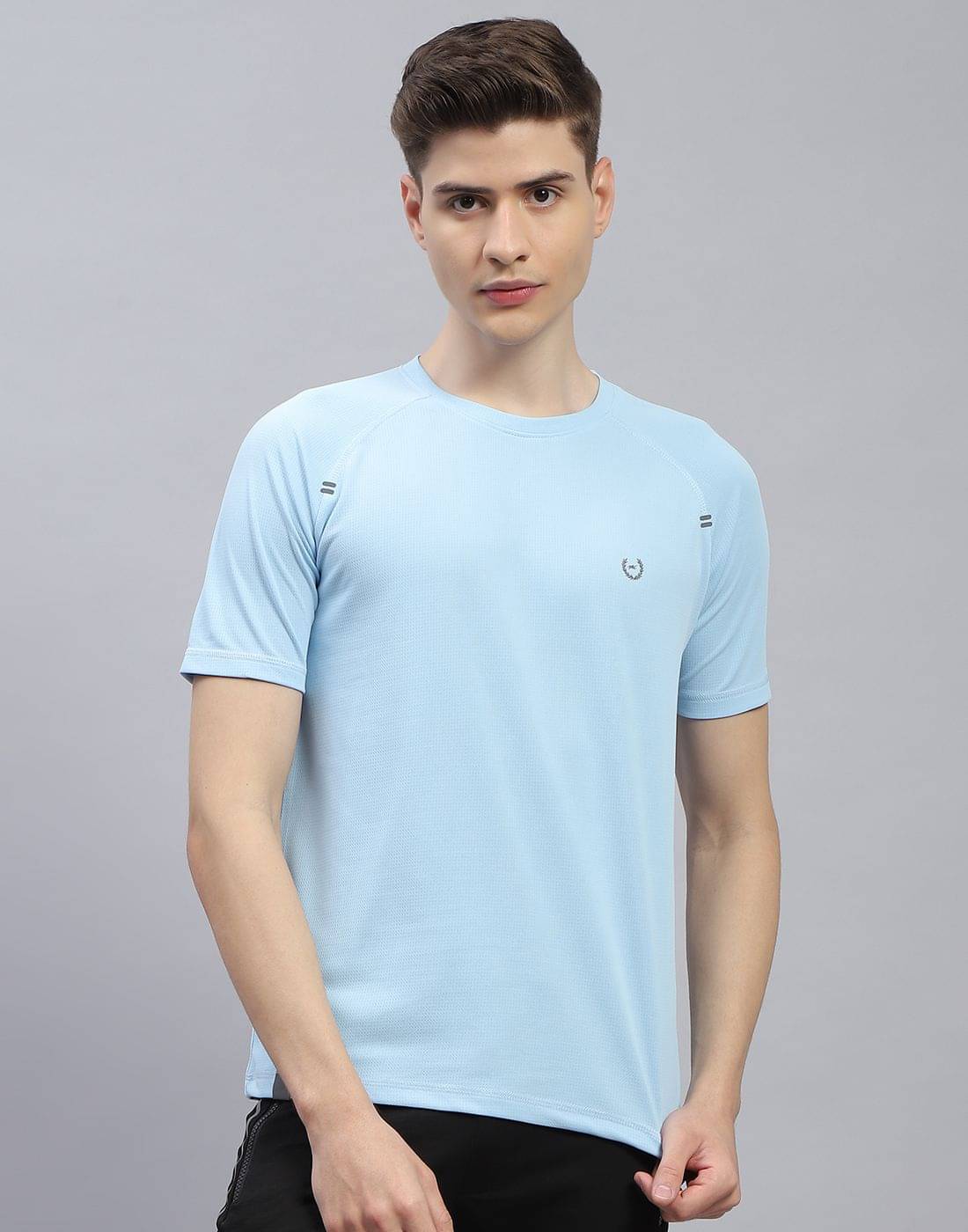 Monte Carlo Pack of 1 Cotton Blend Regular Fit Men's T-Shirt ( Blue ) Monte Carlo Pack of 1 Cotton Blend Regular Fit Men's T-Shirt ( Blue )