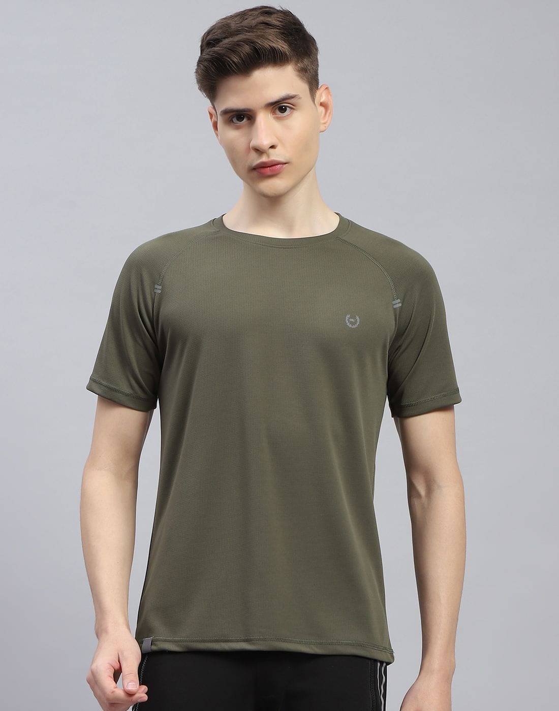     			Monte Carlo Pack of 1 Cotton Blend Regular Fit Men's T-Shirt ( Olive )
