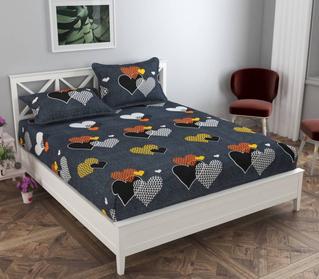 Neekshaa Glace Cotton 1 Double Bedsheet with 2 Pillow Covers ( Gray ) Neekshaa Glace Cotton 1 Double Bedsheet with 2 Pillow Covers ( Gray )