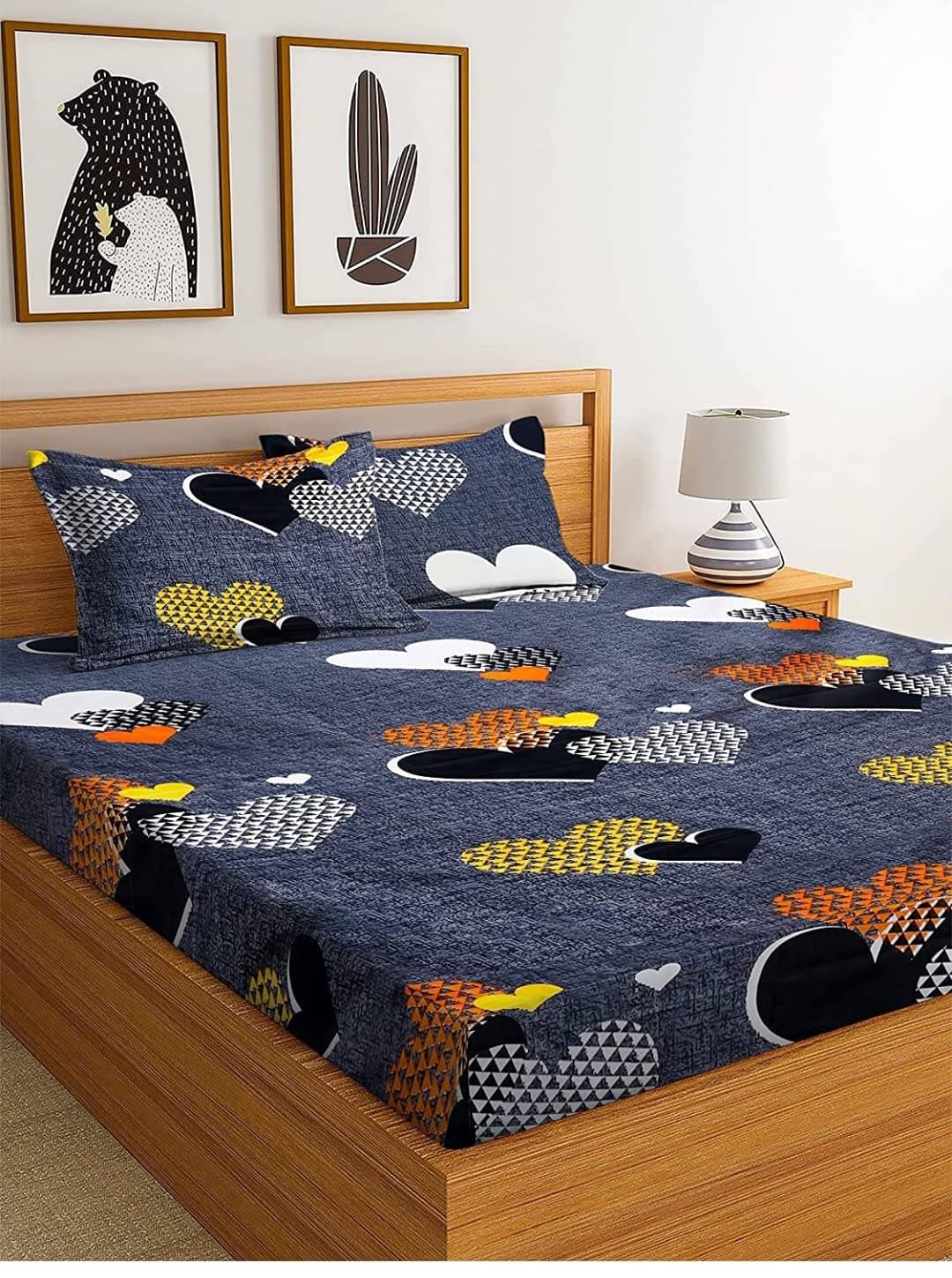 Neekshaa Glace Cotton 1 Double Bedsheet with 2 Pillow Covers ( Gray ) Neekshaa Glace Cotton 1 Double Bedsheet with 2 Pillow Covers ( Gray )