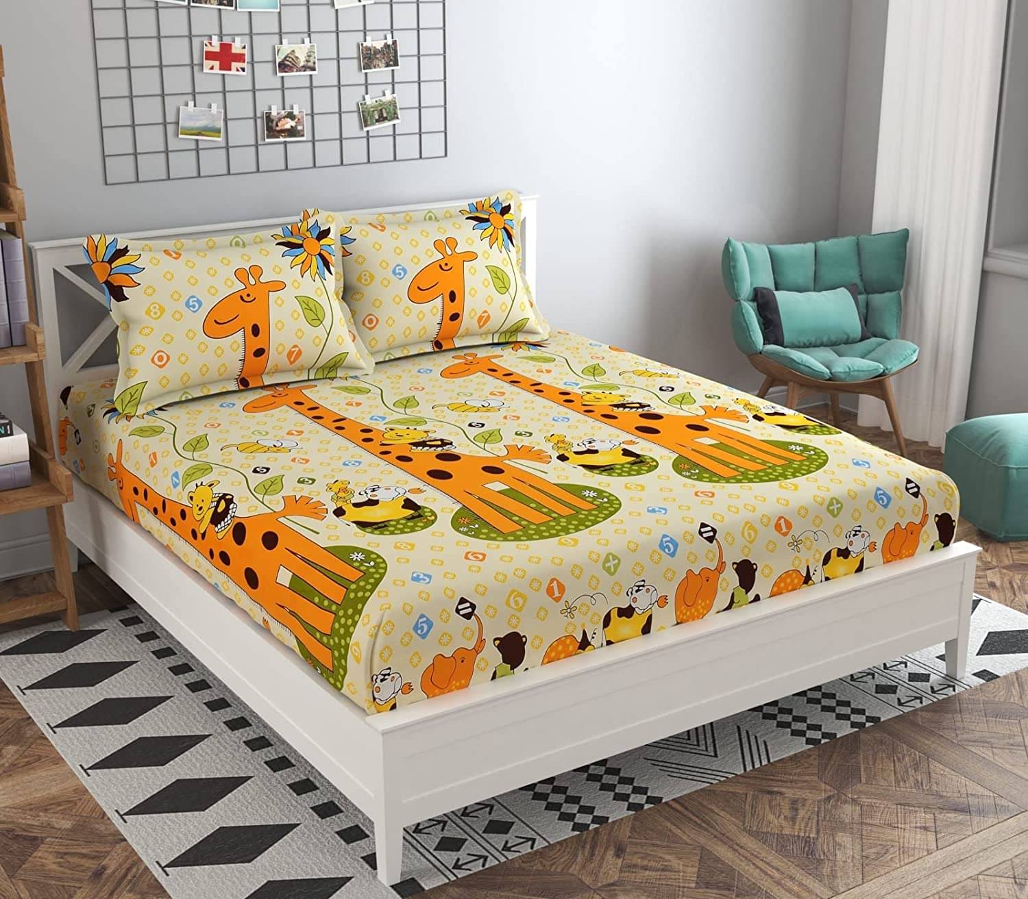    			Neekshaa Glace Cotton 1 Double Bedsheet with 2 Pillow Covers ( Cream )