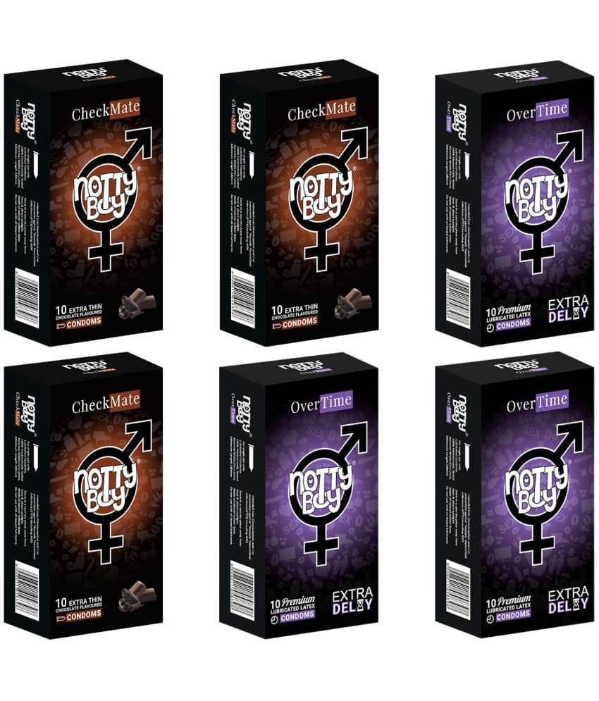 NottyBoy Chocolate Flavoured , Ultra Thin and Long Lasting Condoms For Men - 60 Units