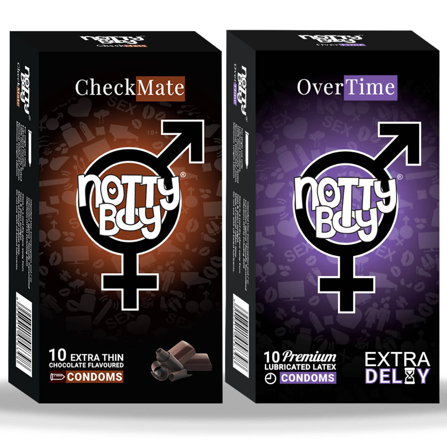 NottyBoy Extra Delay and Chocolate Flavoured Condoms - 20 Units