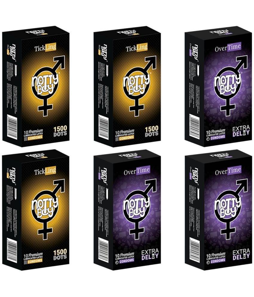 NottyBoy Long Time And 1500 Extra Dots Condoms For Men - 80 Units NottyBoy Long Time And 1500 Extra Dots Condoms For Men - 80 Units