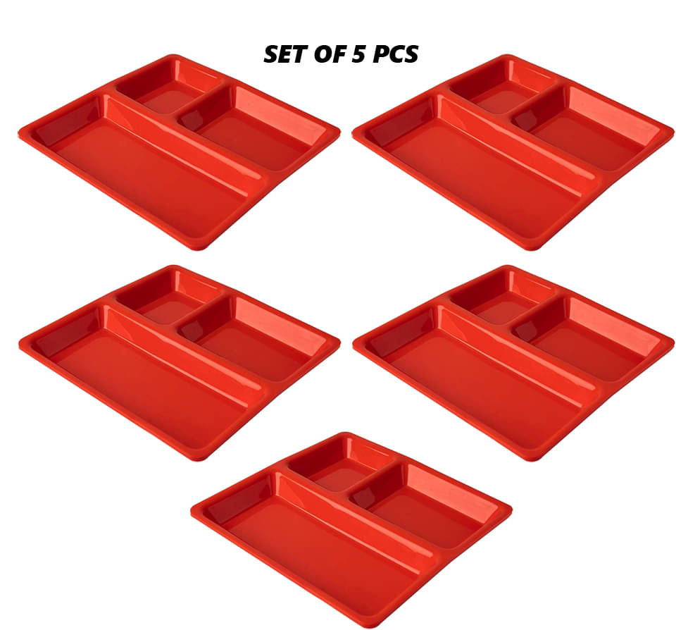     			Okko 5 Pcs Plastic Red Partition Plate