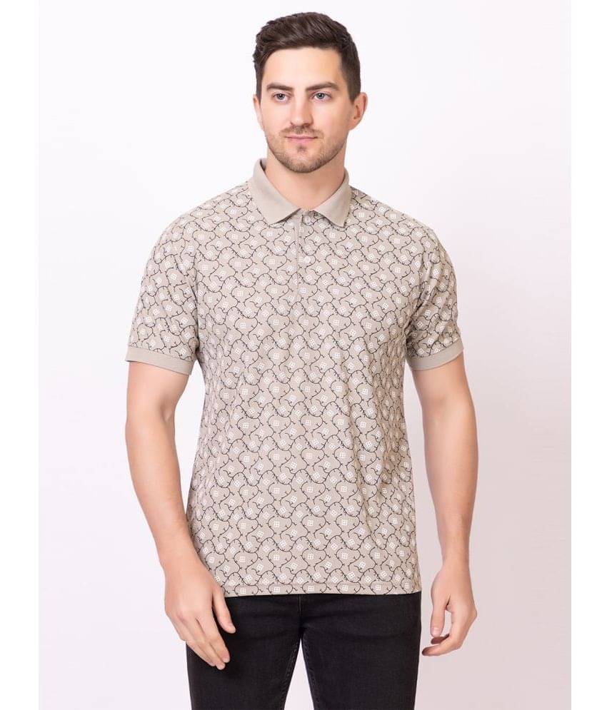     			SEVEN DREAMS Pack of 1 Cotton Blend Regular Fit Printed Half Sleeves Men's Polo T Shirt ( Beige )